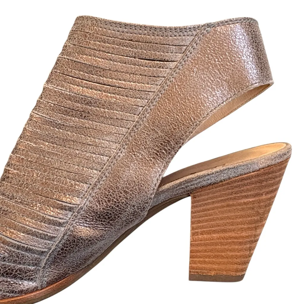 Paul Green Leather Cayanne Heeled Sandal Booties Pewter Size 6.5 - Image 3
