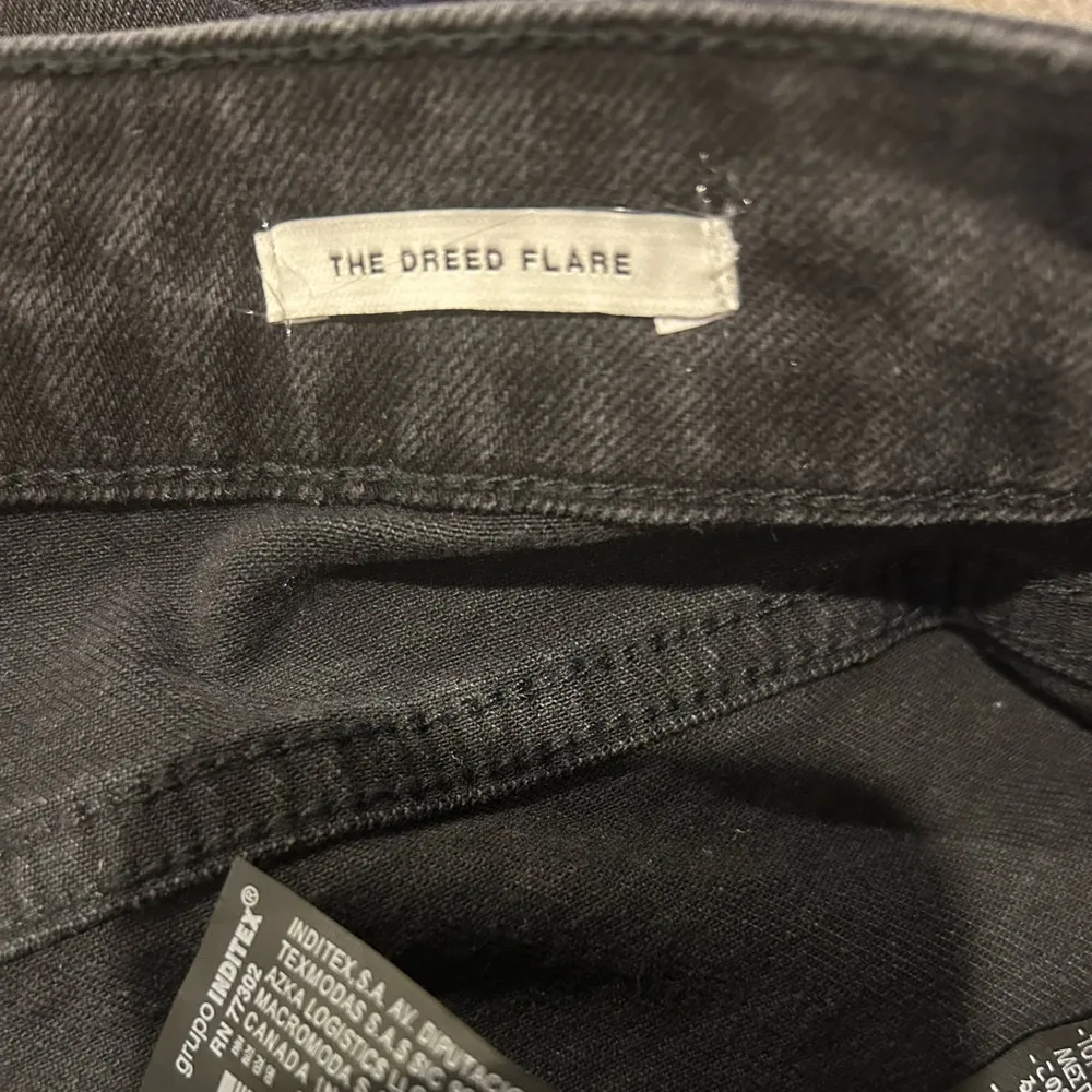 Zara The Dreed Flare Jeans Button Fly Black Slim Fit High Rise Crop Raw Hem 12 - Image 10