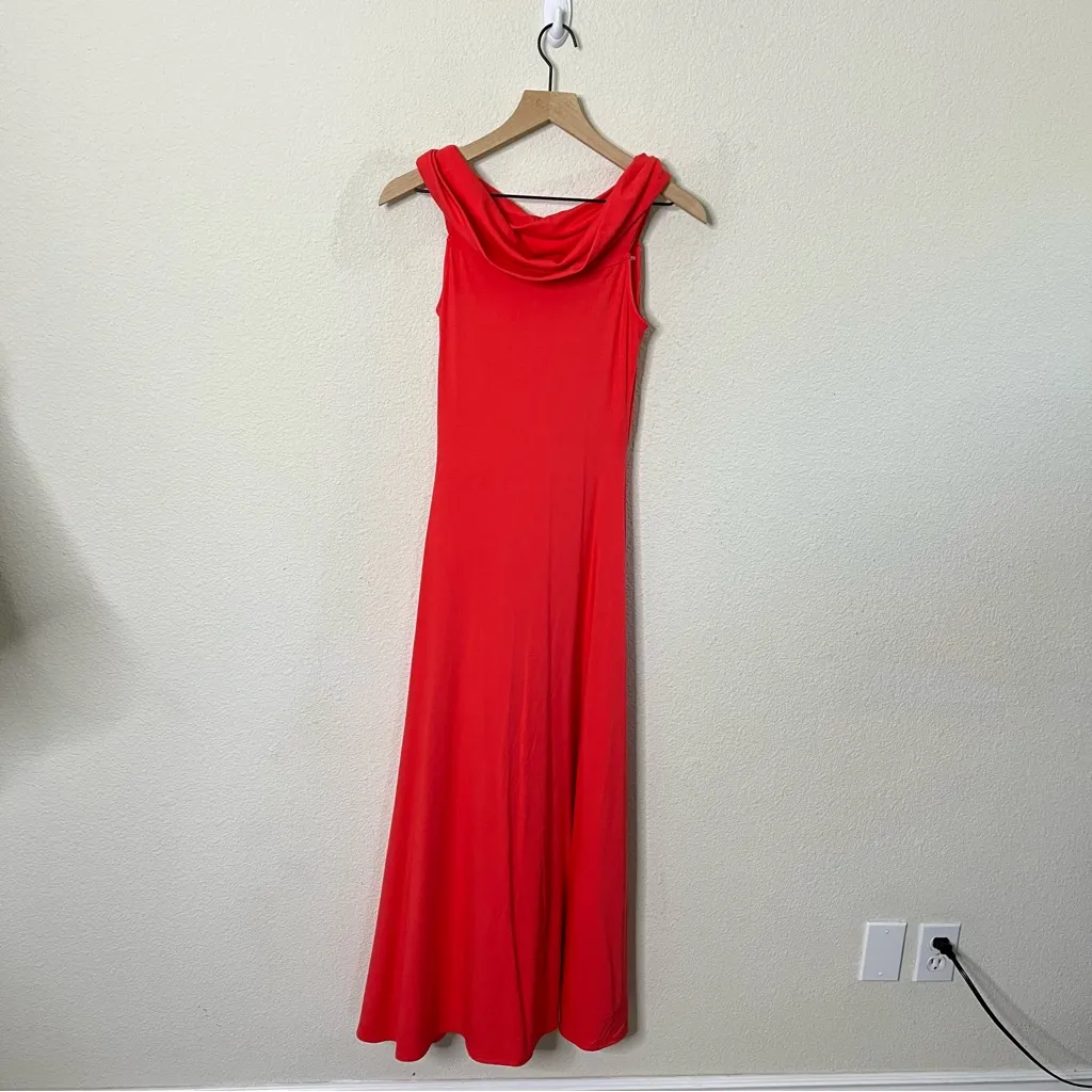 Aritzia Babaton Statuette Dress Off the Shoulder Drapey Jersey Maxi Dress Size M - Image 6