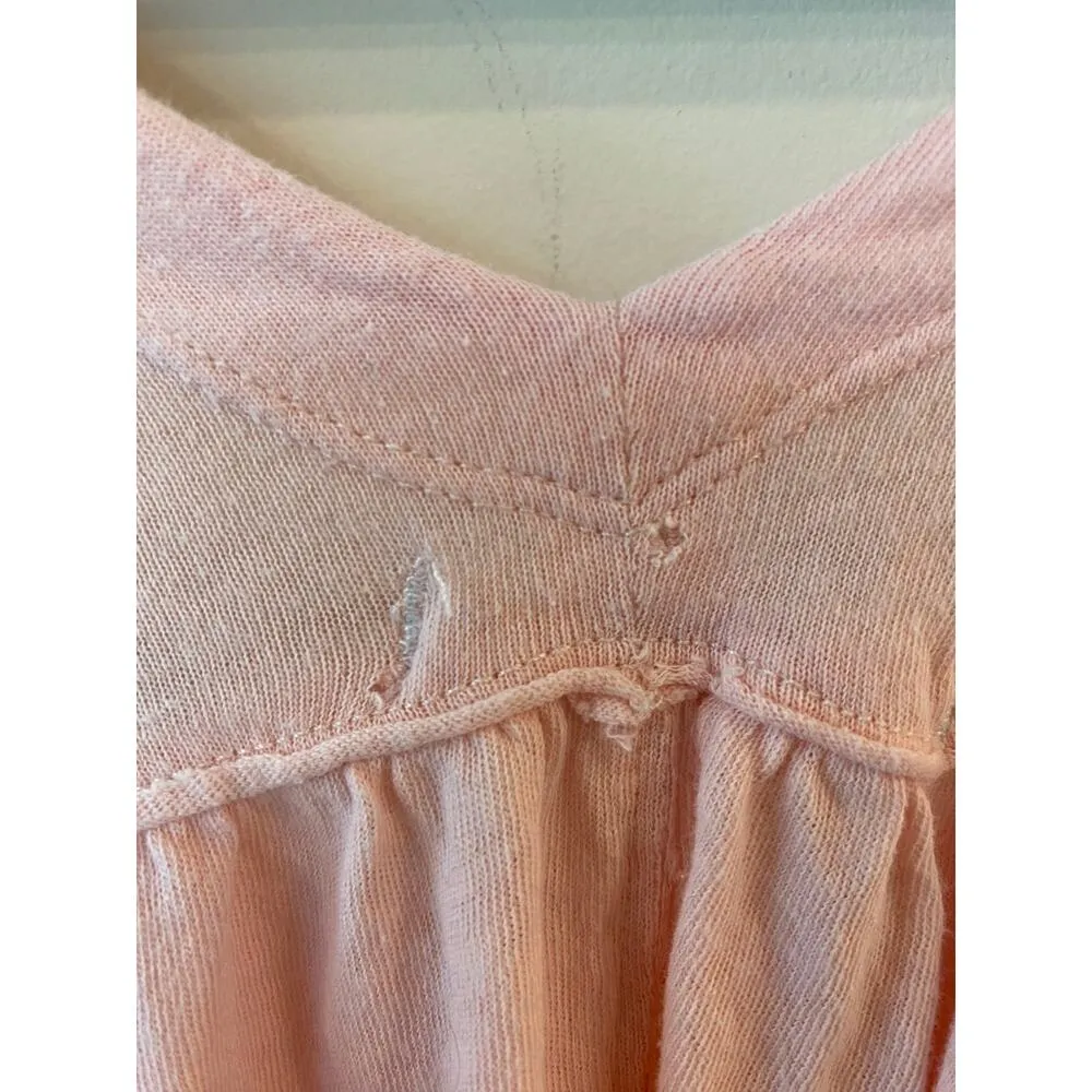 We The Free Sweet Little Bell Sleeve V-Neck Peplum Blouse Pink Women's Size S - Image 6