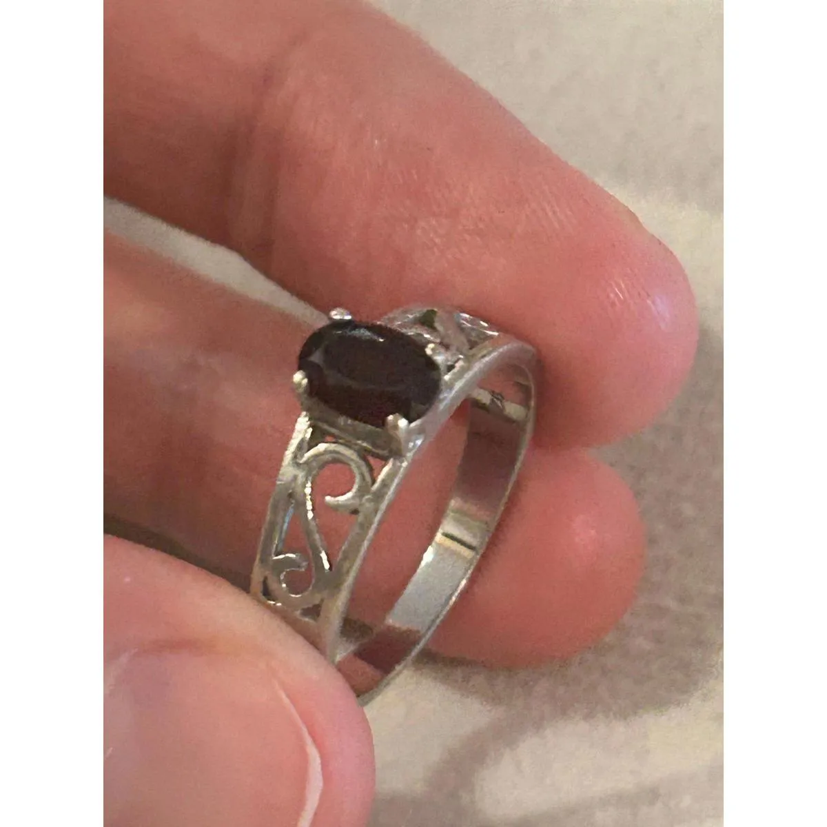 ring band sterling silver 925 beautiful unique size 8 - Image 5