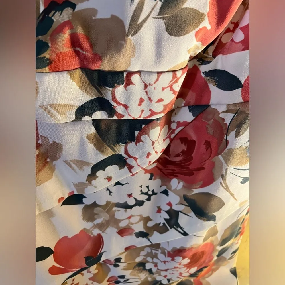 Beautiful floral fall colors PLUS dress size 18 lovely ruffles, sleeveless - Image 3