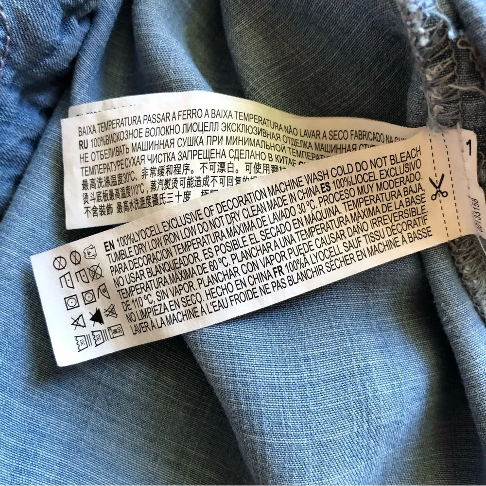 Denim Chambray Lyocell Tank Mini Dress Casual Sleeveless summer - Image 11