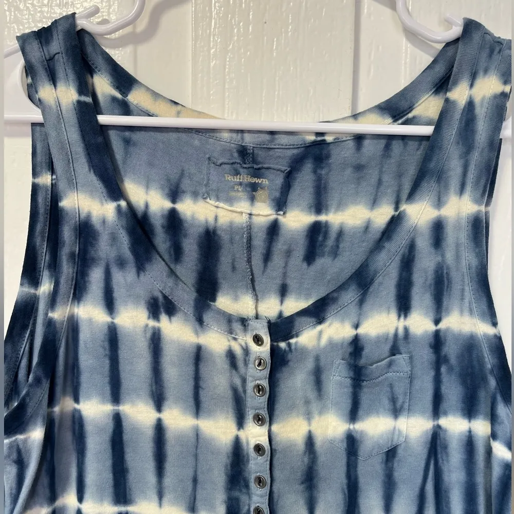NWT Ruff Hewn Indigo Blue and White Tie dye Maxi Dress large petite - Image 2
