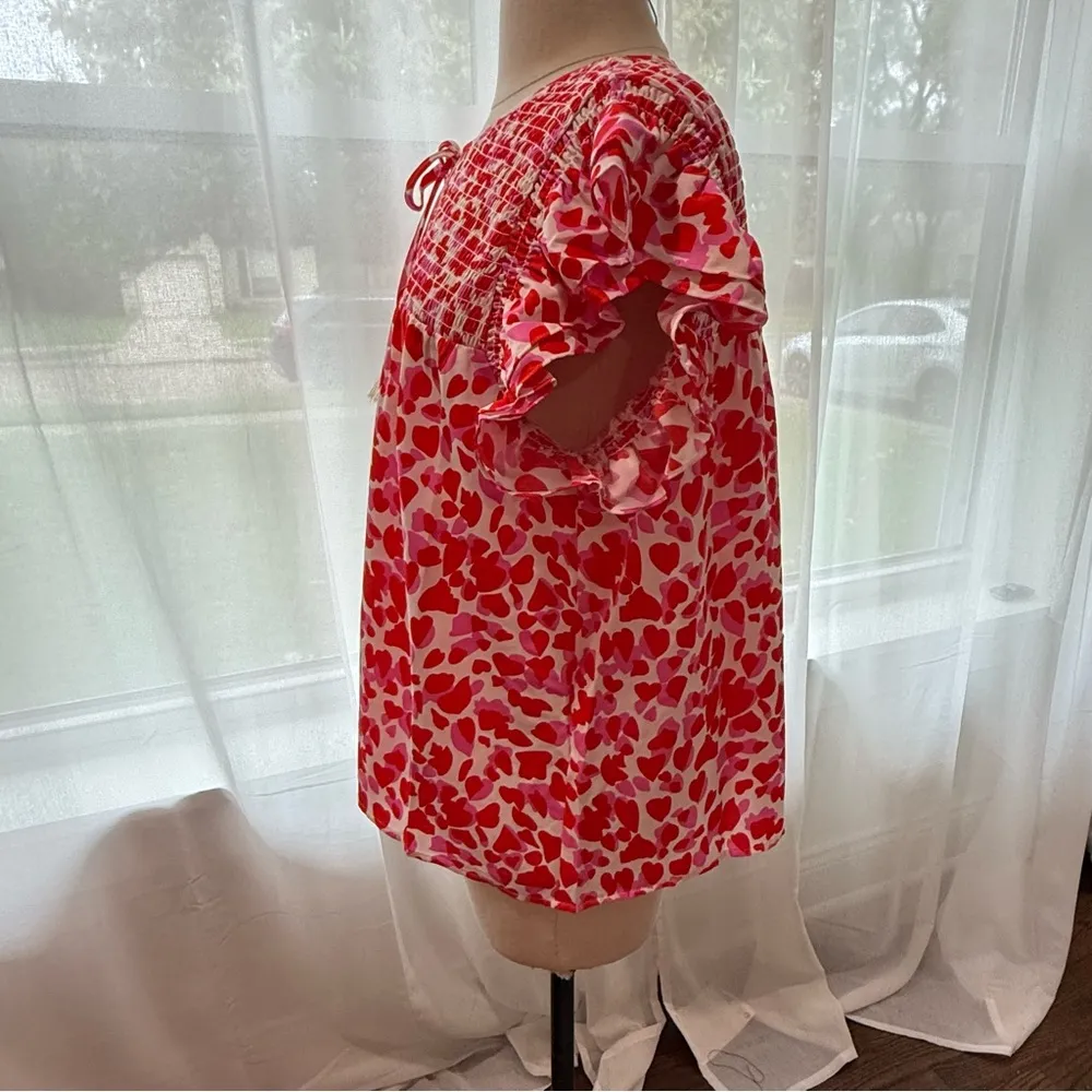 THML Red Multi Color Blouse Size‎ Medium NWOT - Image 3