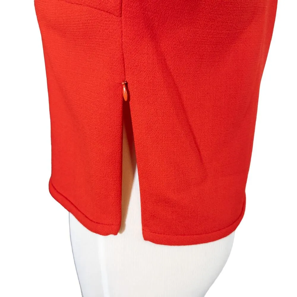 Mach & Mach NEW Crystal Bow Little Long Sleeve Top Jacket Crepe Red US 6 No Bow - Image 6