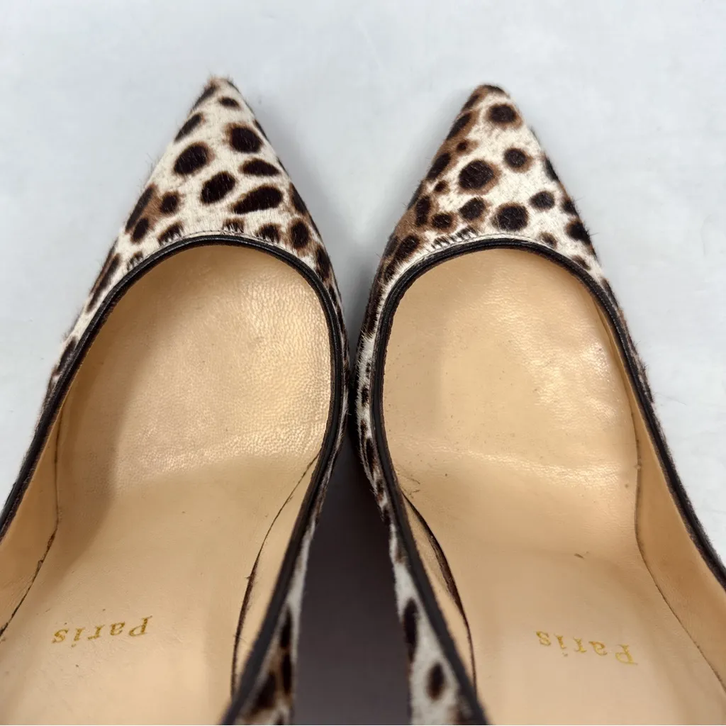 Christian Louboutin Pigalle Follies 100 Leopard Pony Hair Pointed Toe Pump Heels - Image 6