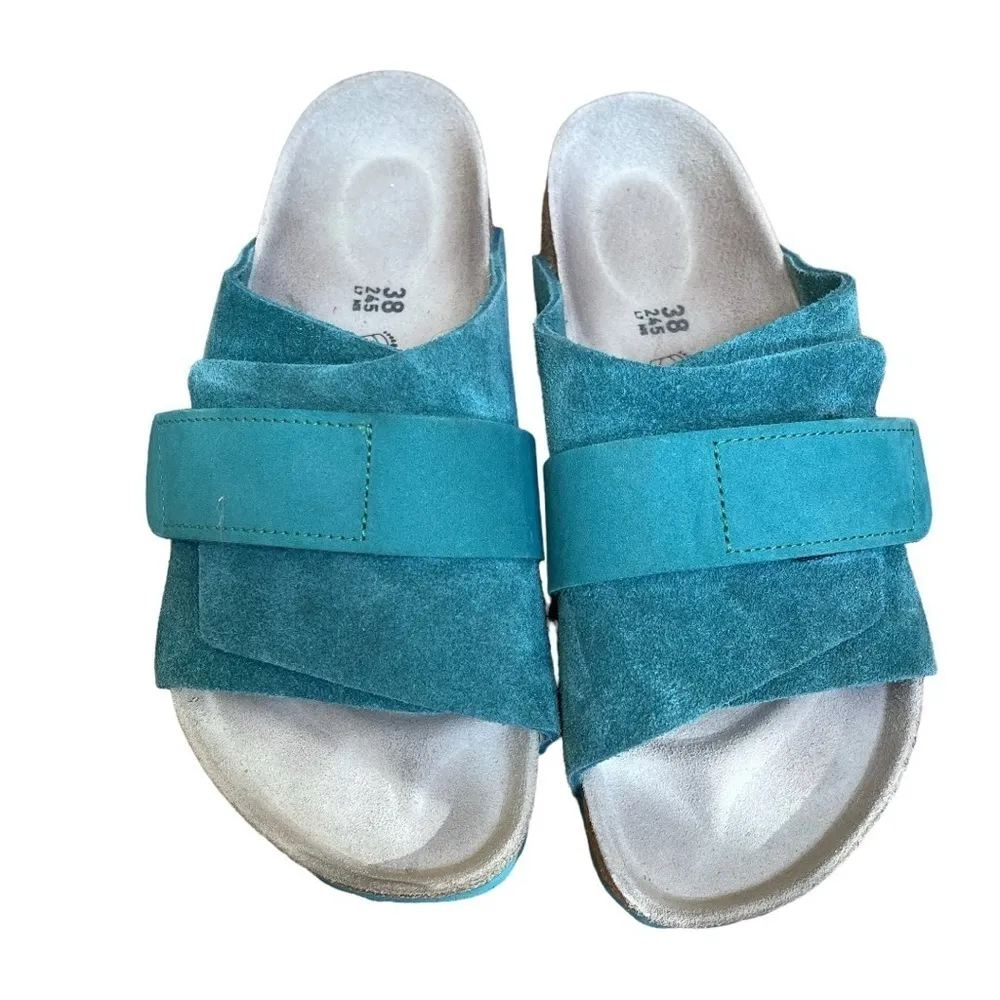 Birkenstock Kyoto Dark Teal Nubuck/Suede Leather Sandals Size 38 - Image 2