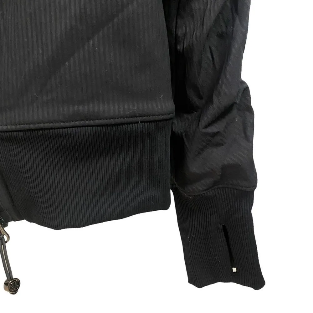 Lululemon Athletica Women’s 4 Full Zip Black Hoodie Jacket Ruched Lined - Image 8