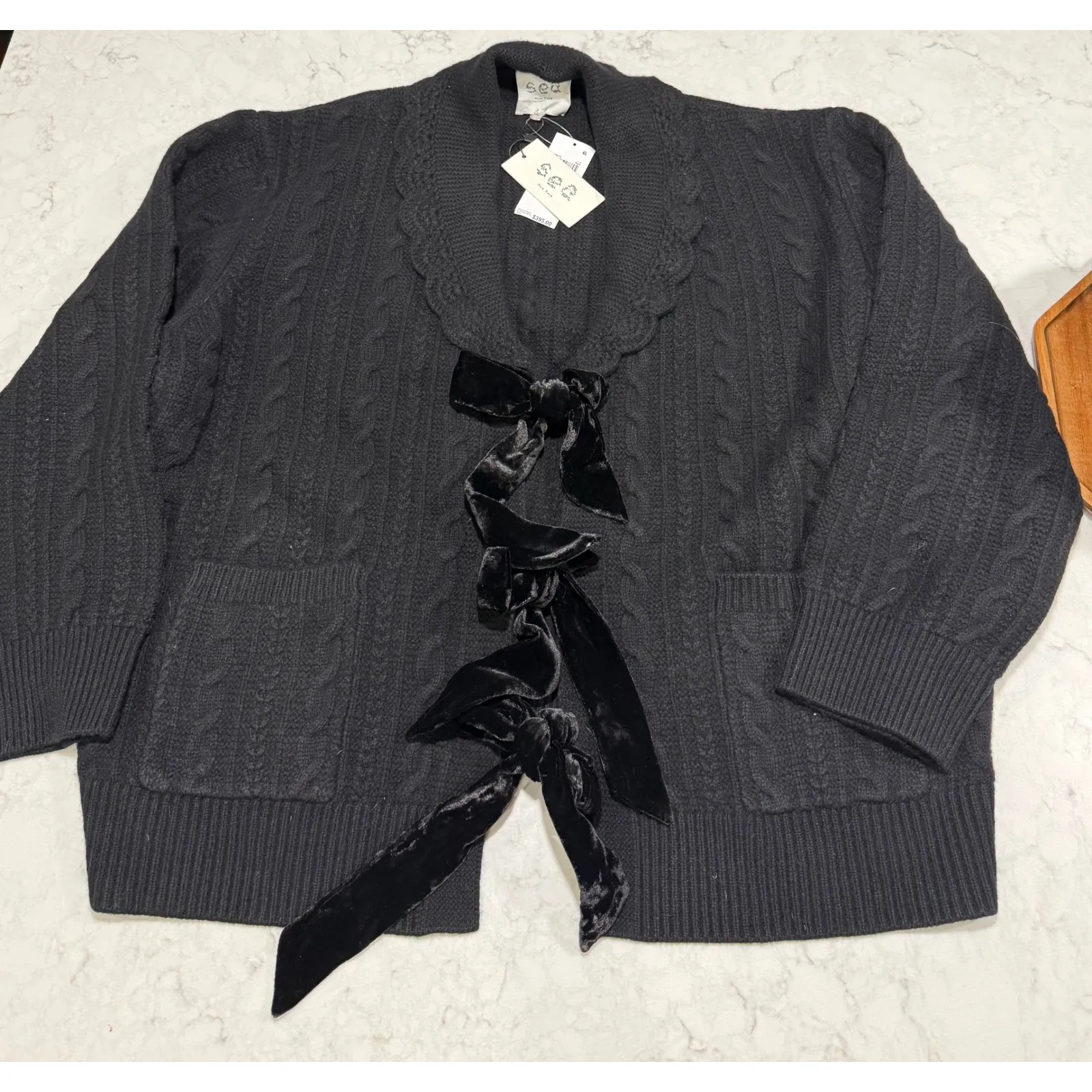 NWT SEA Mariella Merino Wool Cable
Knit Cardigan‎ Sweater Bows Black Large
$395 - Image 7