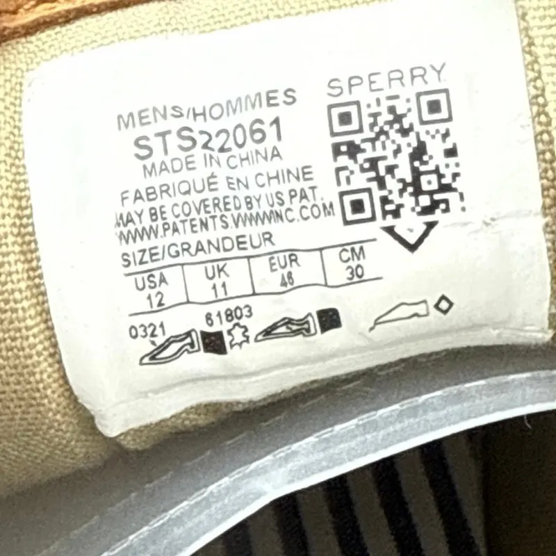 Sperry Men's Striper II CVO Beige Tan Lace Up Top-Sider Flatrs Sneakers Shoes 12 - Image 5