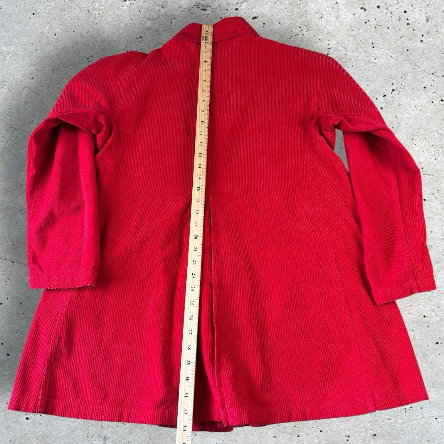 Carleen Constance Red Corduroy Jacket Chore Coat Sz S Cottagecore Lagenlook‎ - Image 9