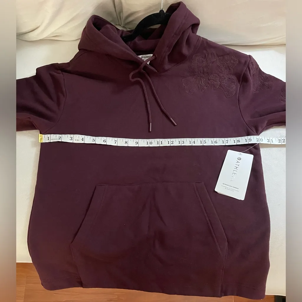 Athleta NWT Retroplush Sweatshirt Hoodie Alya Floral Purple Size S - Image 13