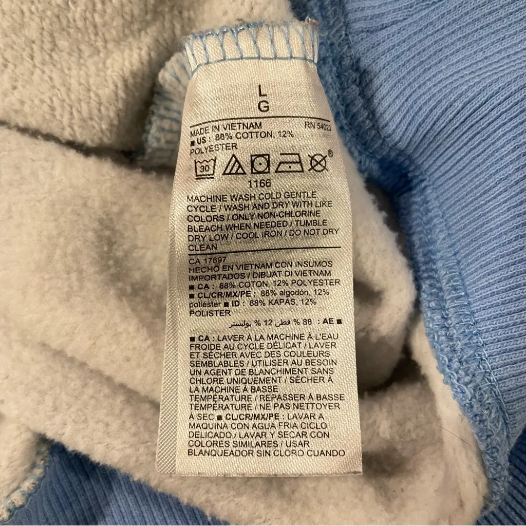 Old Navy Tie-Dye Hoodie Women L Pullover Sweatshirt Winter Comfy Oversized Blue - Image 5