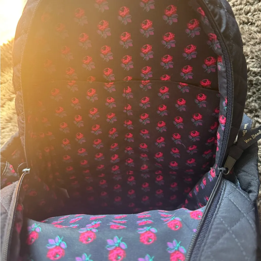 Vera Bradley Quilted Navy Backpack - Image 2