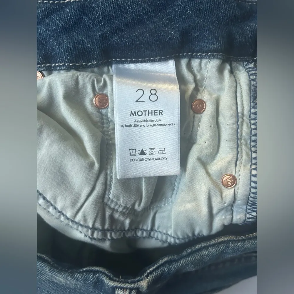 MOTHER Denim The Looker Ankle Step Fray Jeans Blue Size 28 - Image 5