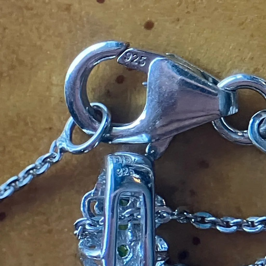 Natural Ethiopian Opal Chrome Diopside Necklace Silver - Image 5