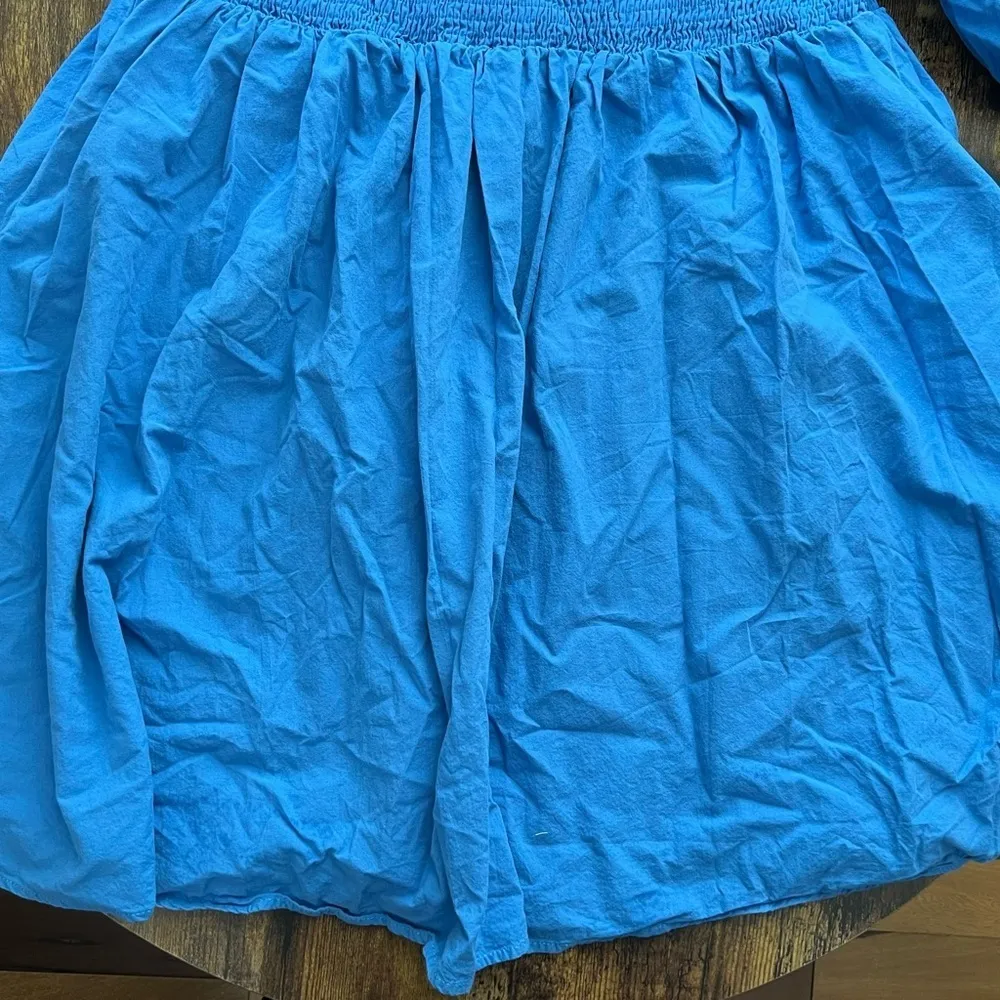Blue cotton smocked a - Image 4