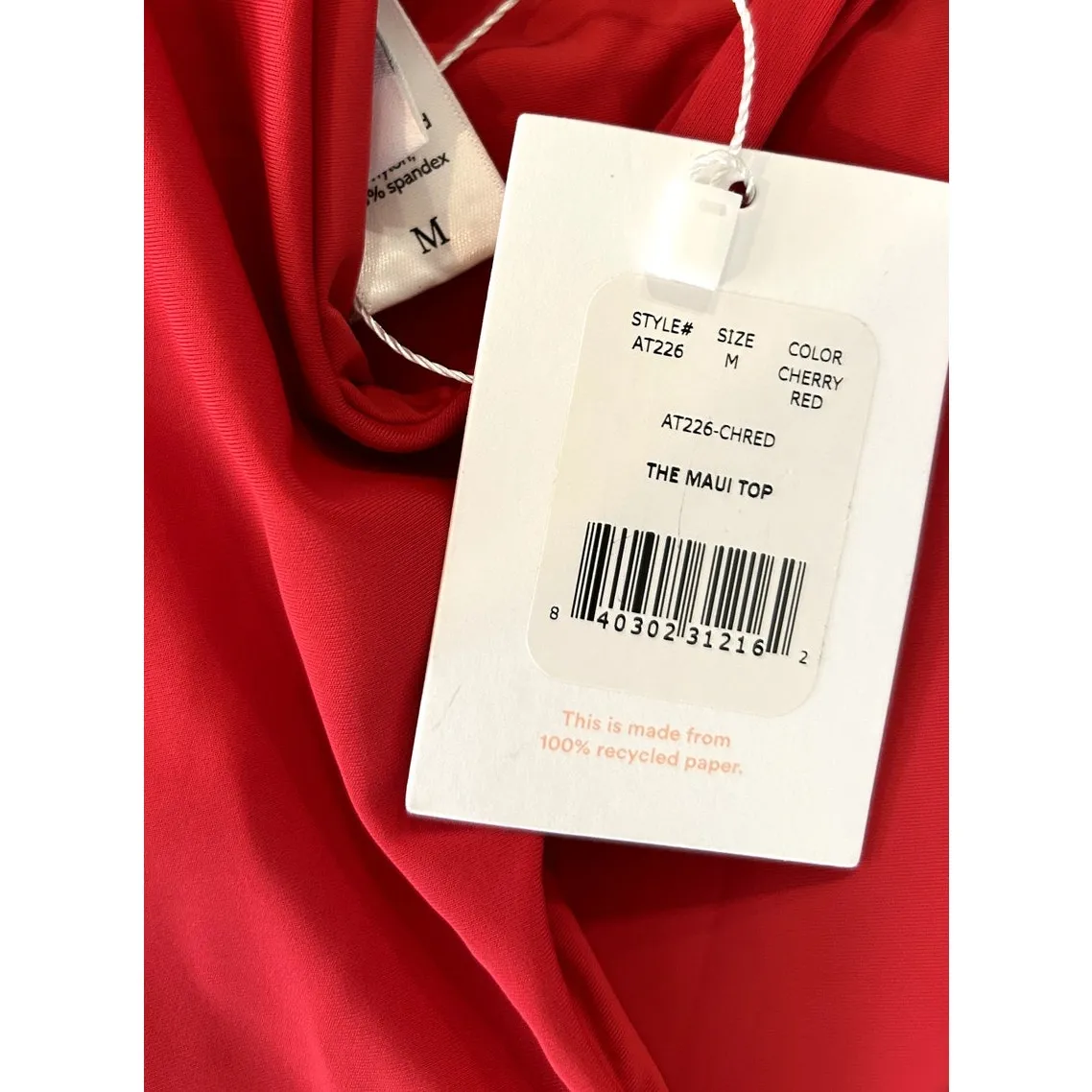 Andie Swim The Maui Top in Cherry Red M NWT - Image 4