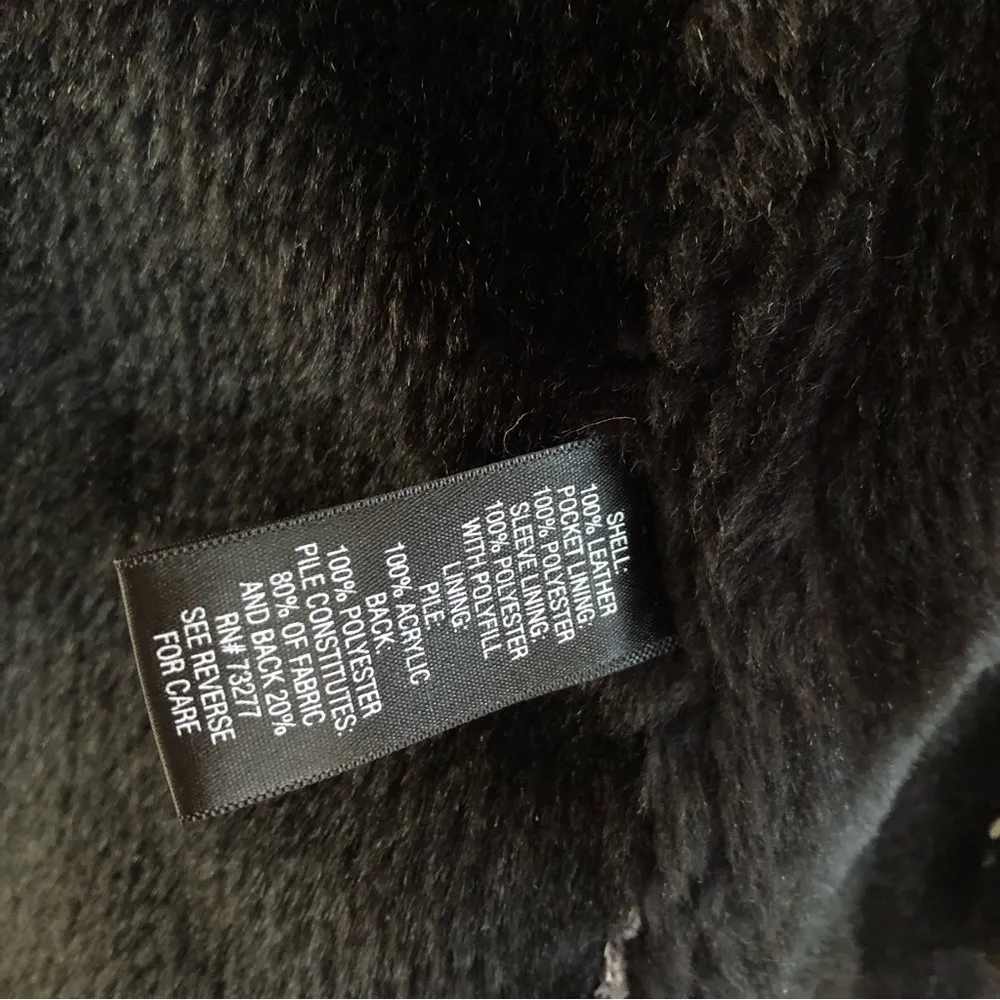 Sonoma Life+Style Lambskin Women’s Black Aviator Leather Jacket-Faux Fur Lined - Image 9