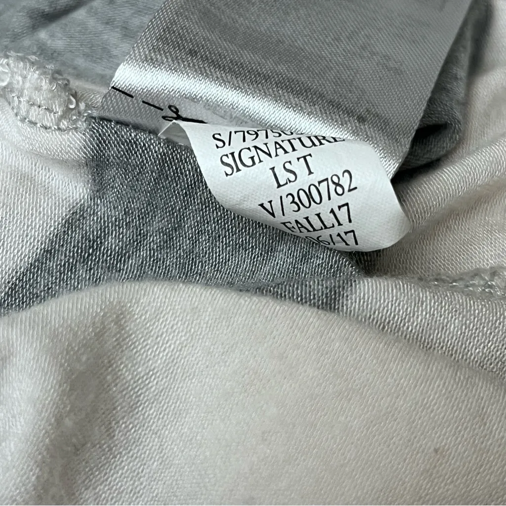 Banana Republic Striped Turtleneck Tunic Top Women’s M Gray White Long Sleeve - Image 7