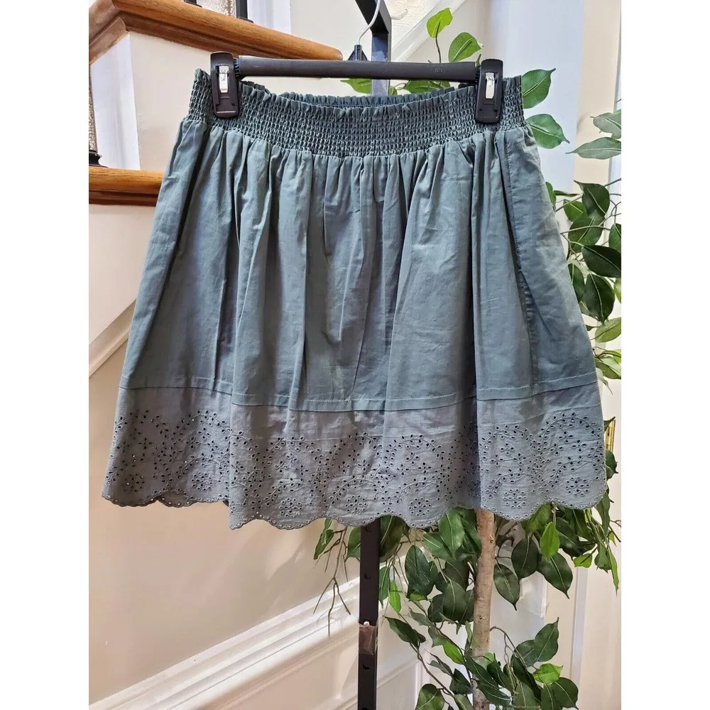 14th & Union Women's Gray 100% Cotton Comfort Waist A-Line Skirts Size Small - Image 10