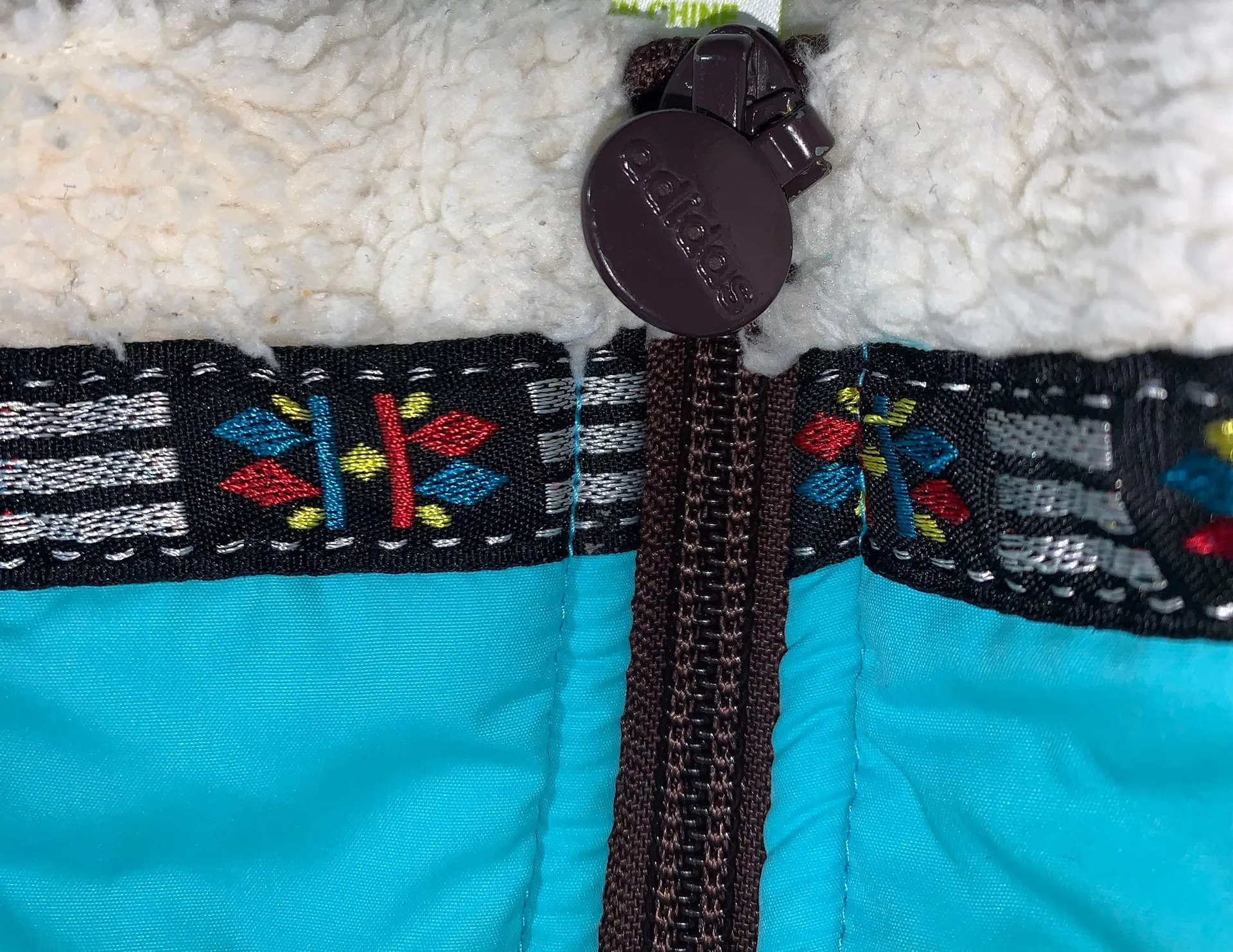 Neo Fuzzy teddy bear fleece jacket white/blue size XSmall US womens - Image 15