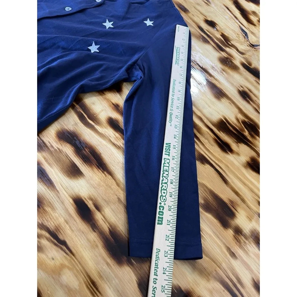 220 Hickory Womens Blue Cardigan Sweater Stars Patriotic Size Large READ - Image 8