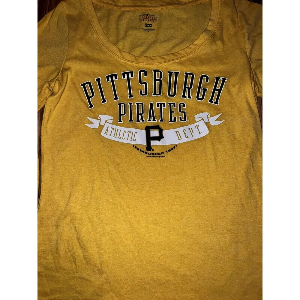 Pittsburgh Pirates MLB‎ Women's 3/4 Sleeve Ringer T - Image 2