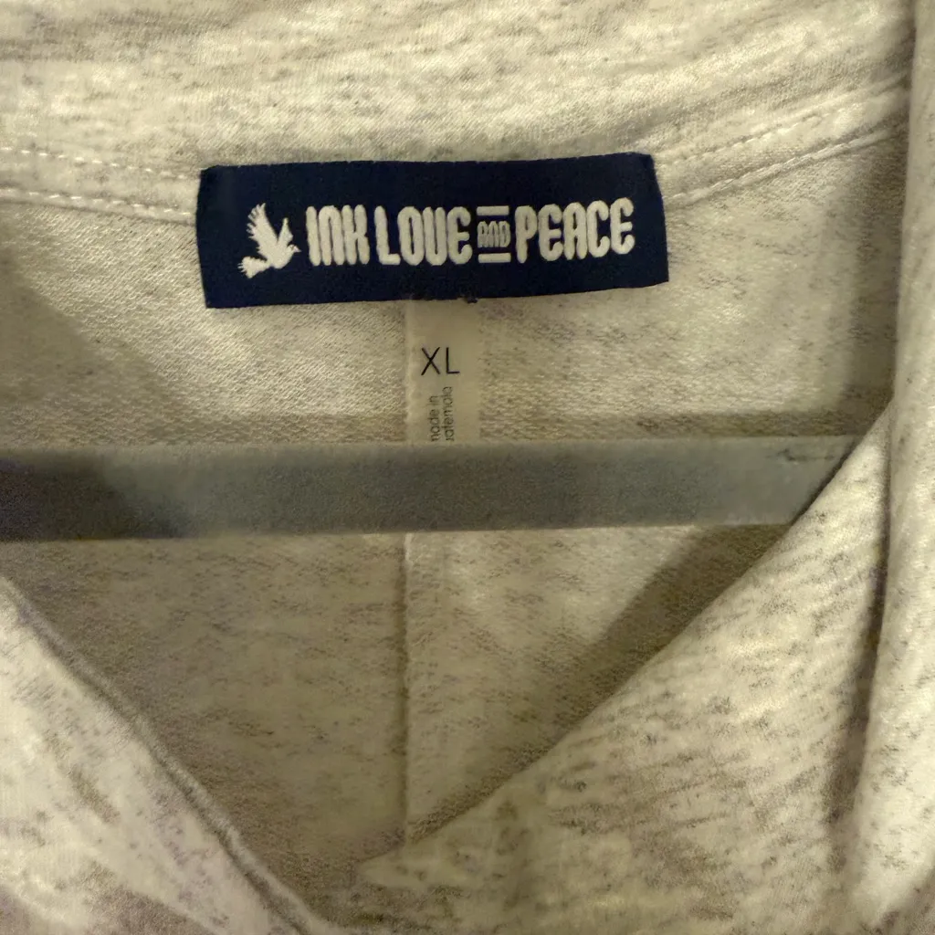 Ink Love & Peace gray cowl neck pullover sweater in heather gray Size XL - Image 10