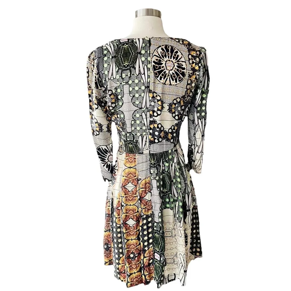 & OTHER STORIES African Mood Dress Multicolor A-Line 3/4 Sleeves EU 36 US 6 EUC - Image 3