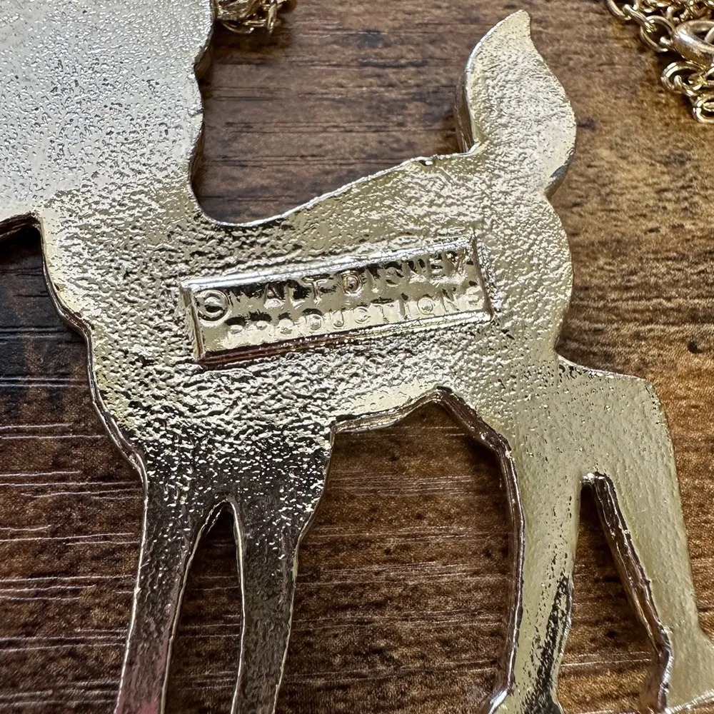 WALT DISNEY PRODUCTIONS Vintage Bambi Enamel Necklace - Image 3