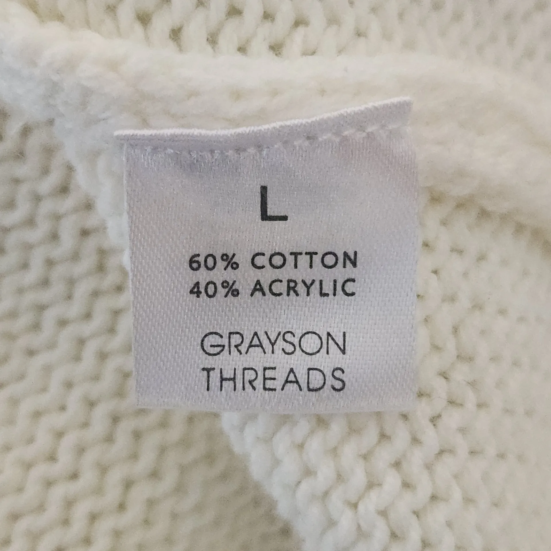 Grayson Threads USA Cream Knit Cropped Sweater Size Large Cream USA Sweater - Image 7