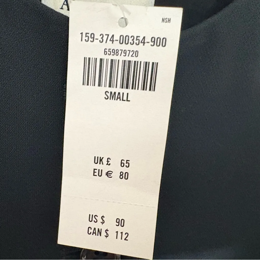 Abercrombie & Fitch Mara High-Neck Button Front Mini Dress Black NWT Size S - Image 8