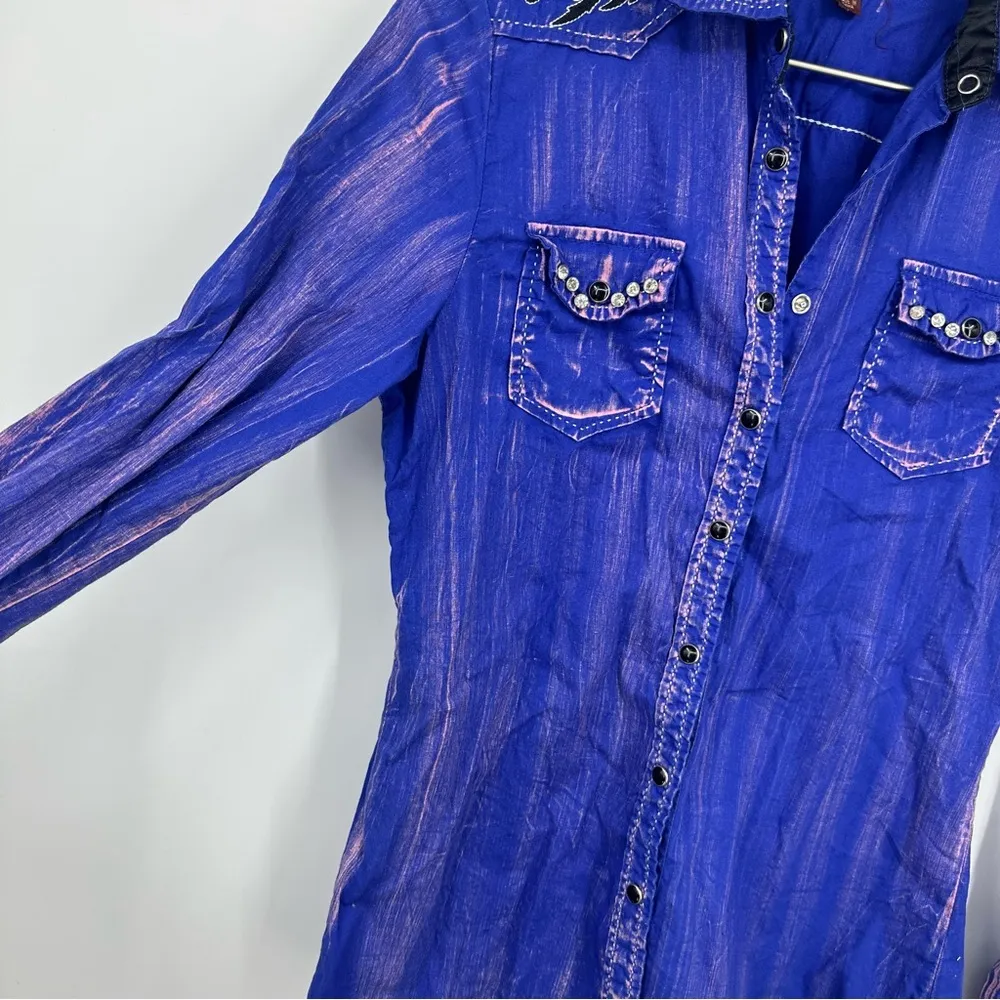 Vintage Y2K Life Style Button Up Shirt Size Large Trashy Early 2000s - Image 7