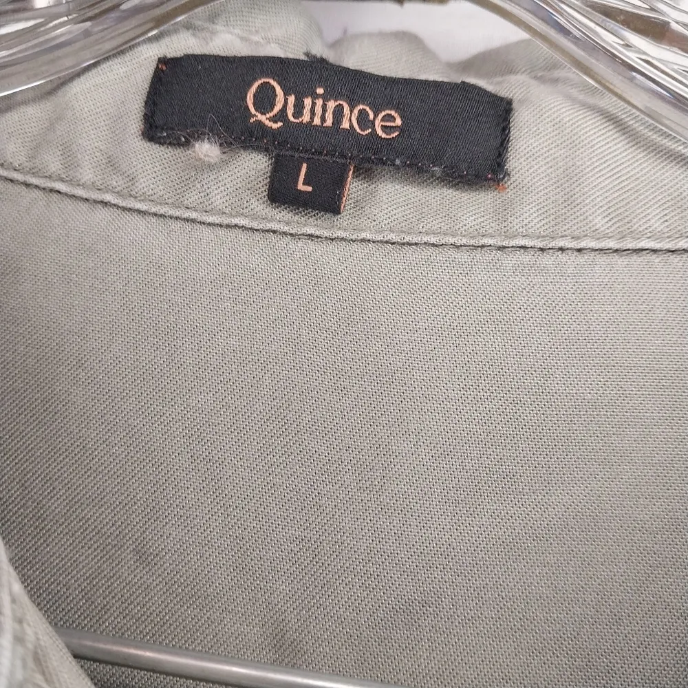 Quince Camp Tencel Olive Green Button-Up Shirt - Image 3