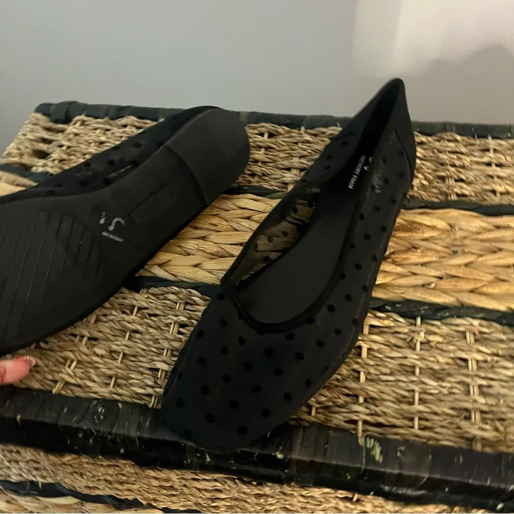 Seychelles Black Polka Dot Mesh Flats - Image 3