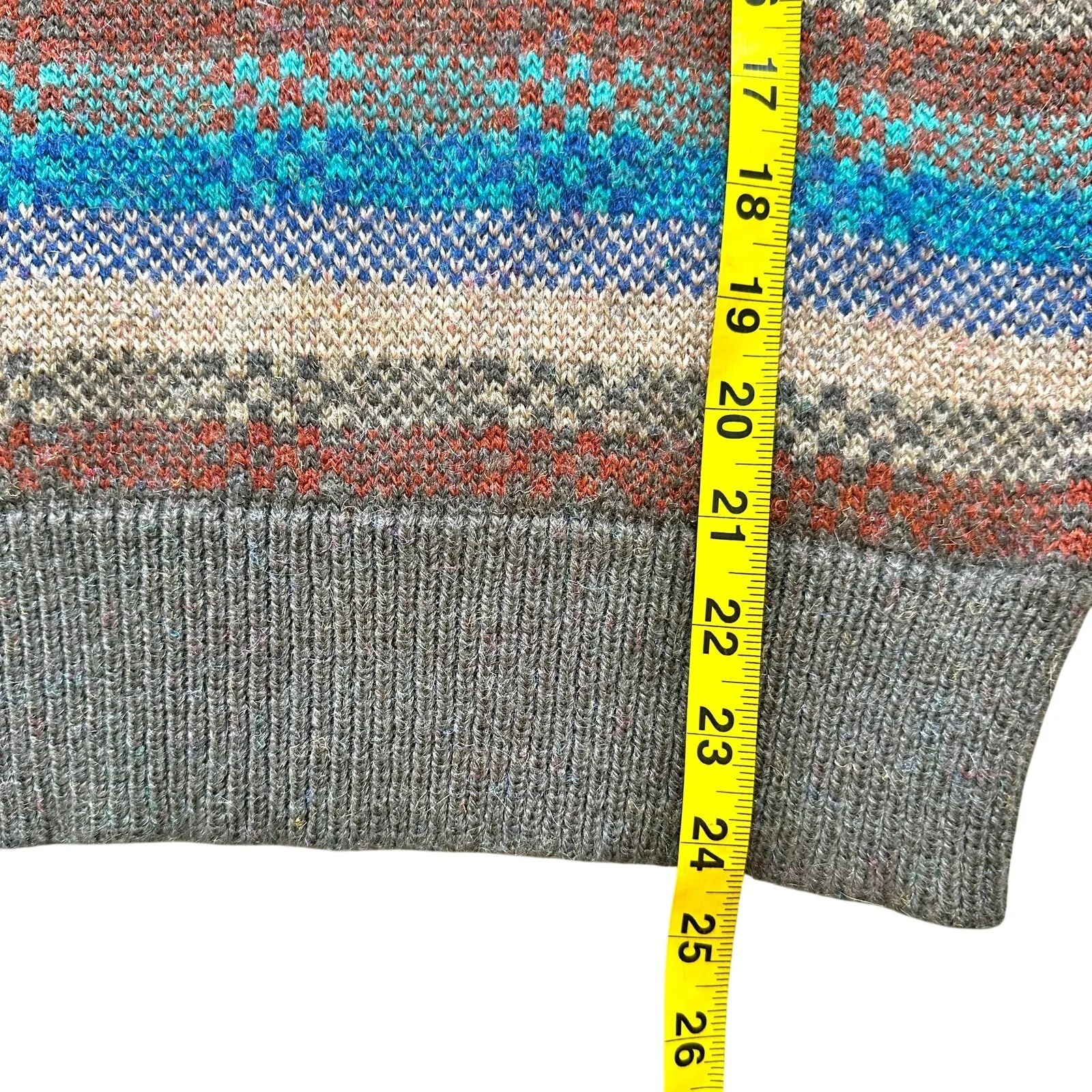 VTG Saturdays‎ Generation Womans Crew Neck Knit Sweater L Geometric Grandma Cozy Size L - Image 8