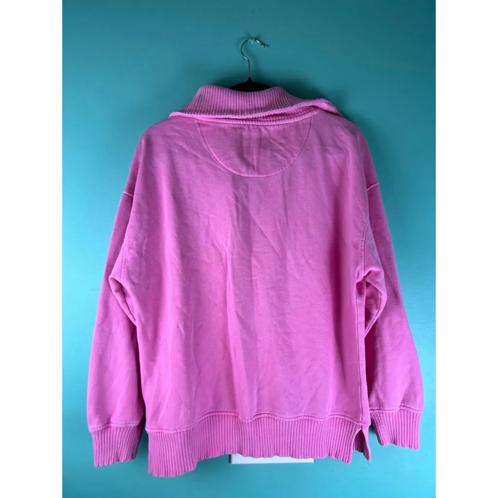 Women's C&C California Sunwashed Pink Quarter Zip Sweatshirt L Beachy Surf - Image 2