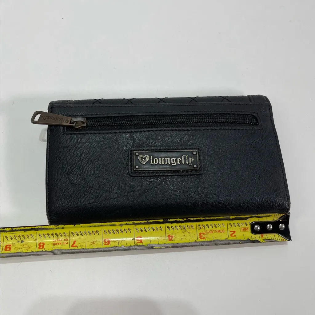 Loungefly Black Quilted Trifold Faux Leather Skulls Clutch Wallet Emo Punk - Image 6