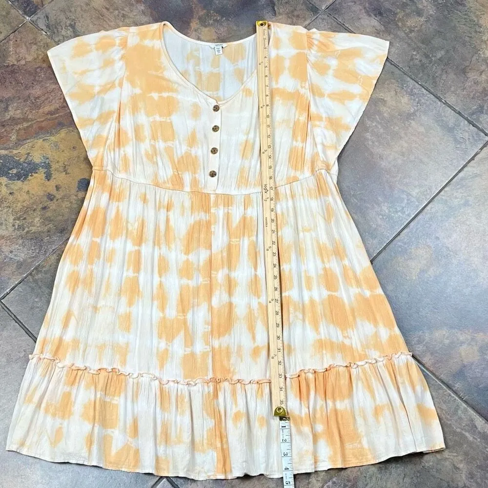 Sonoma Yellow White Tye Dye Summer Plus Dress 2X - Image 4