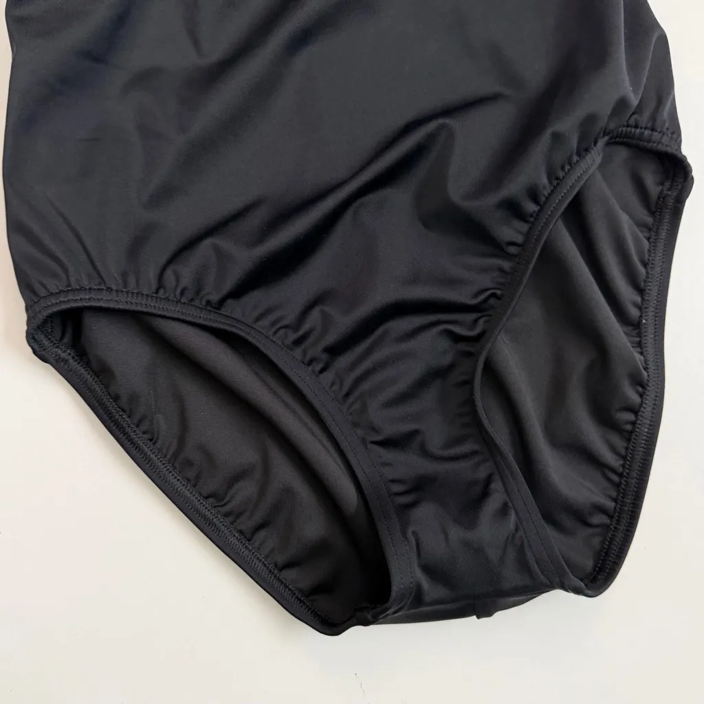 Lands End Swimsuit One Piece Lightly Padded Thick Straps Lycra Xtra Lite Black - Image 3