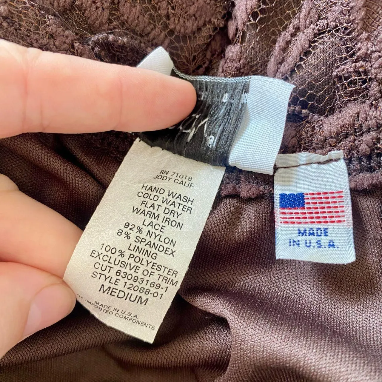 Jody California Vintage Brown Whimsygoth Fairy Lace Bell Sleeve Midi Dress M Size M - Image 7