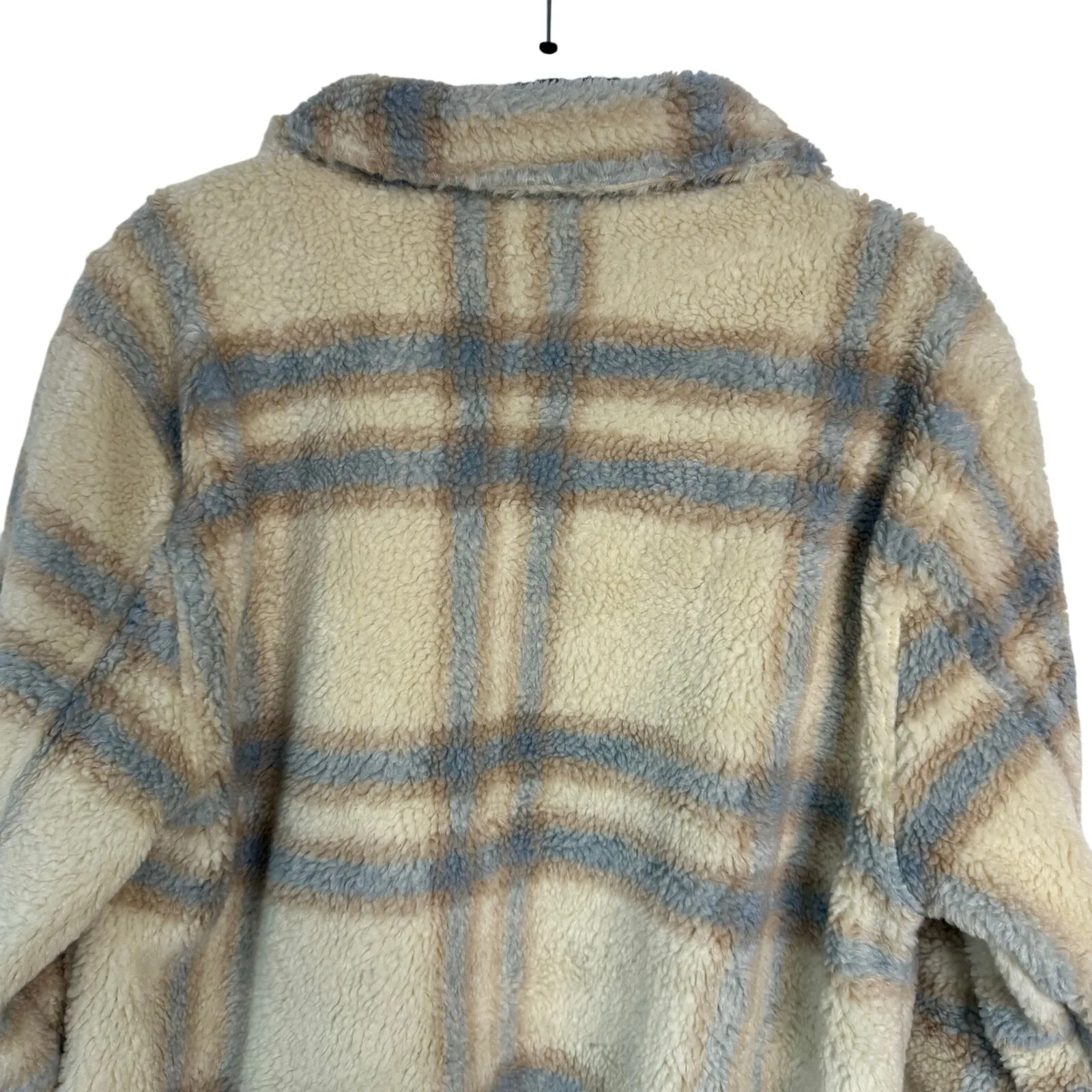 Dylan Malibu Town Shirt Jacket Shacket Plaid Natural Fleece Button Down Medium - Image 8