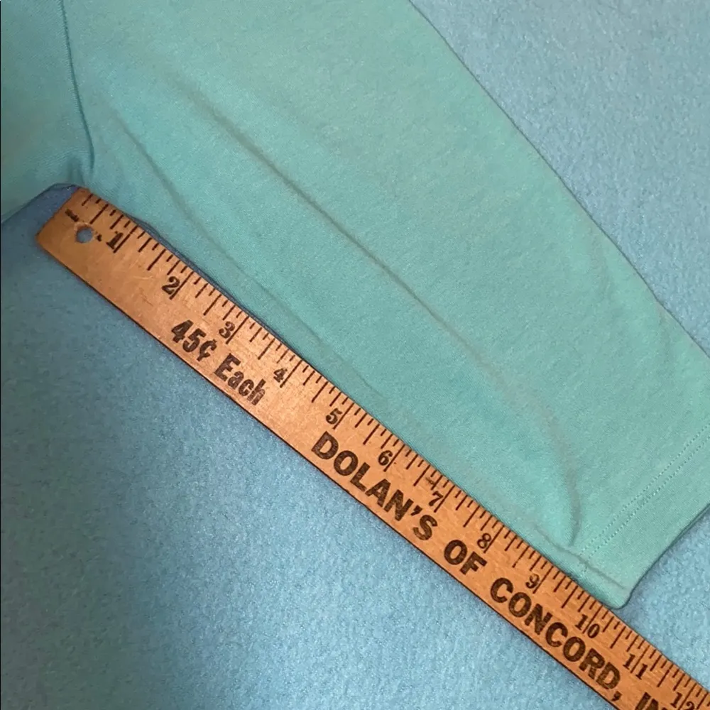 BLAIR V-neck top 3/4 sleeves light turquoise blue color soft cotton NEW size M - Image 9