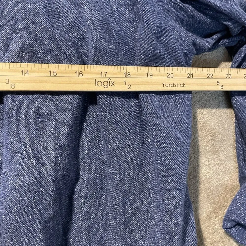 J. Jill Blazer Womens Medium Blue Slat Open Front Tab Sleeve Jacket Oversized - Image 5