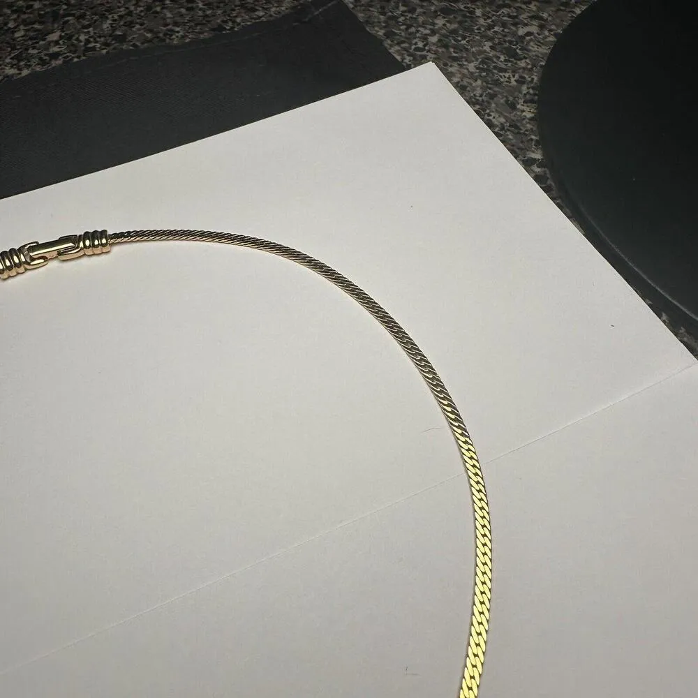 Swarovski (Swan Signed) Crystal & Black Enamel Gold Tone Necklace - Image 4