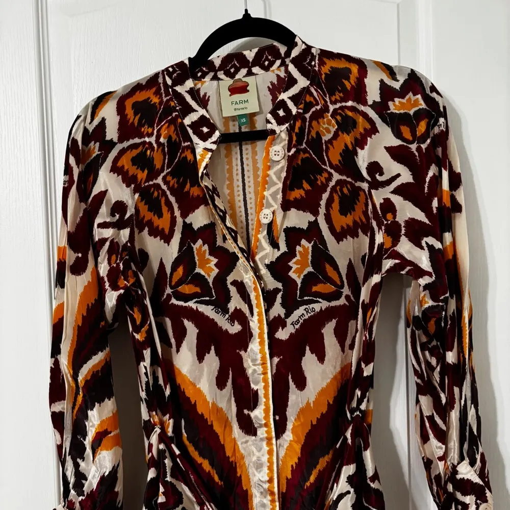 Farm Rio Cream Toucans Scarf Maxi Dress Size XS - Image 8