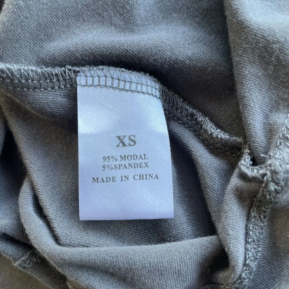 Tart Faux Wrap V-Neck Dolman Sleeve Dress Size XS Basic Minimalist Dark Gray - Image 9