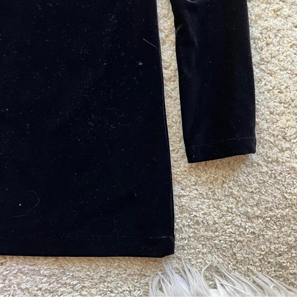 NWT Lucy Paris Black Velvet Long Sleeve Rhinestone Bow mini dress - Image 12